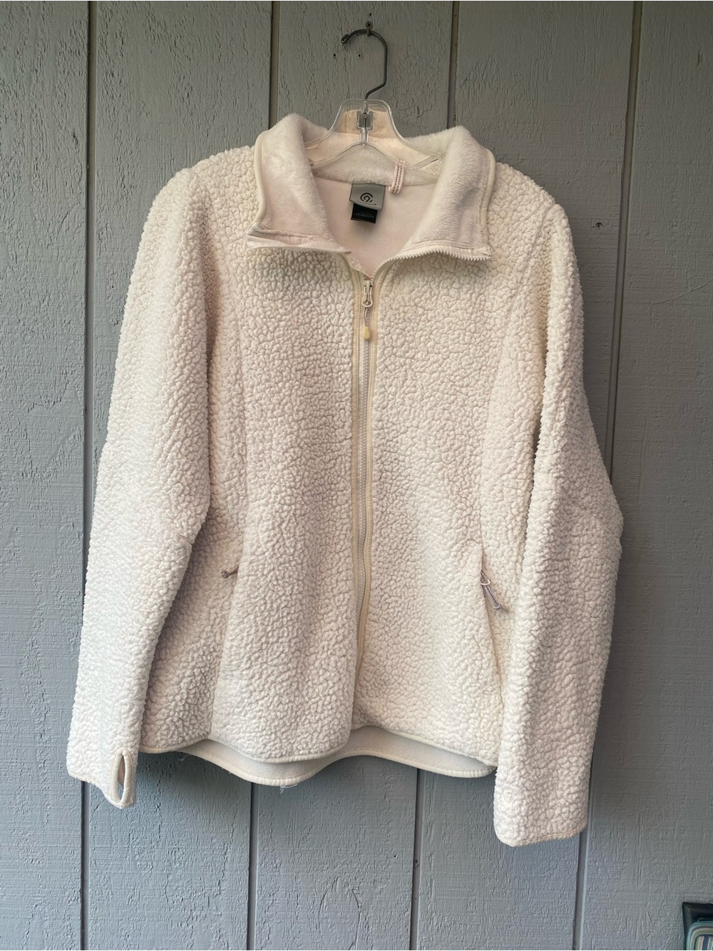Champion Cream Teddy Sherpa Zip Jacket